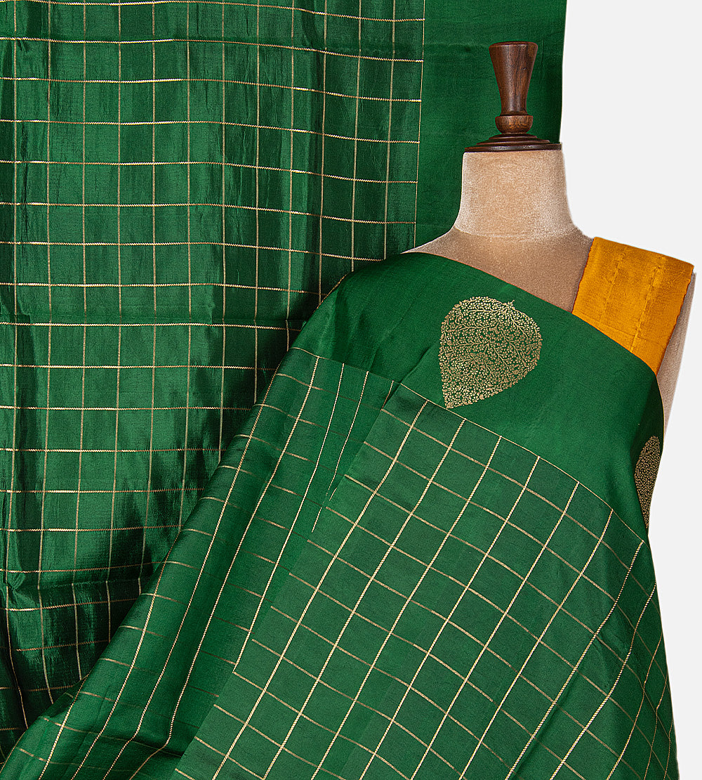 Green Banarasi Kattan Silk Saree