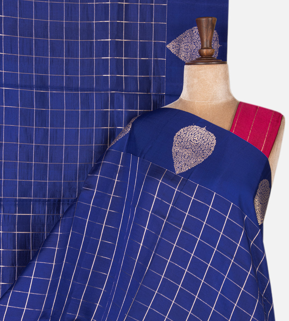 Blue Banarasi Kattan Silk Saree