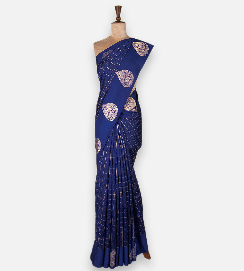 Blue Banarasi Kattan Silk Saree