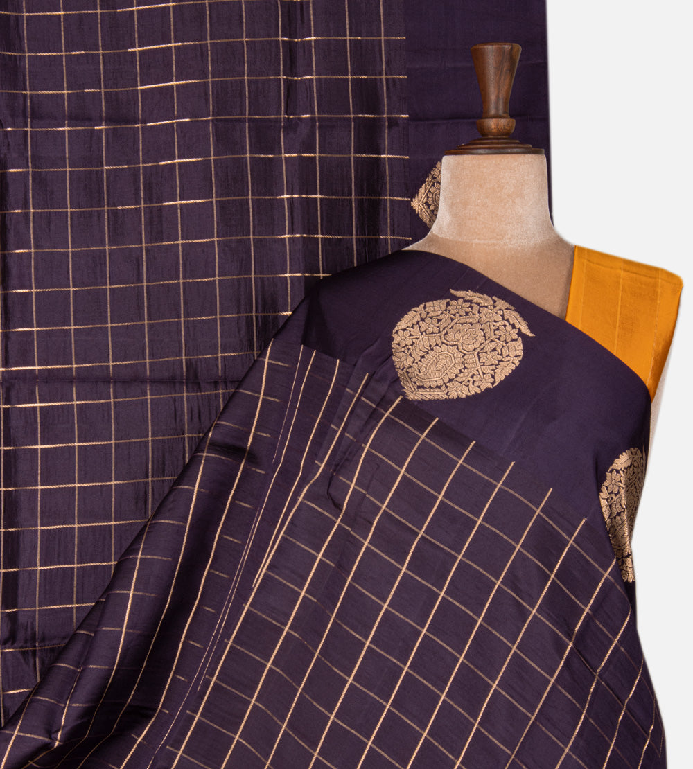 Purple Banarasi Kattan Silk Saree