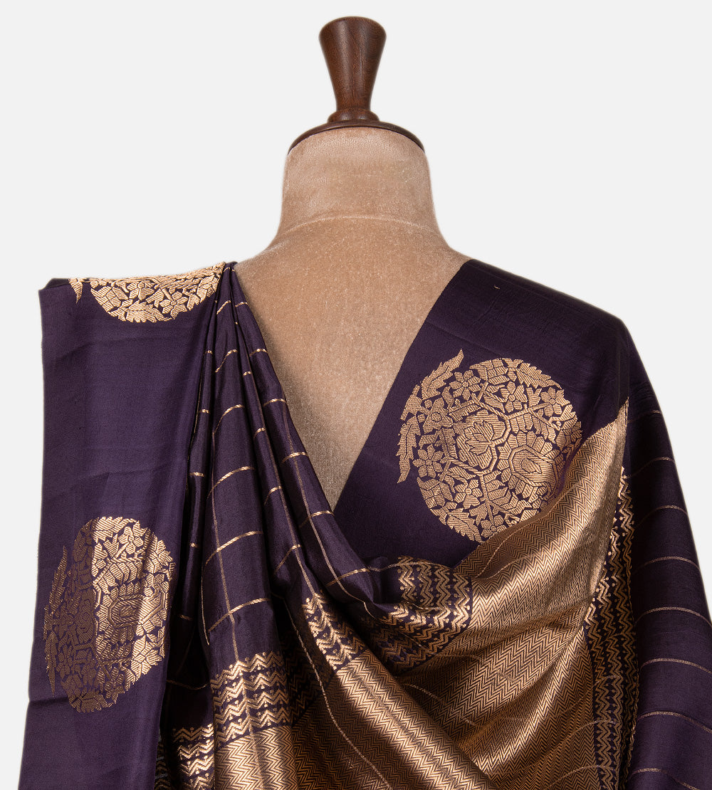 Purple Banarasi Kattan Silk Saree