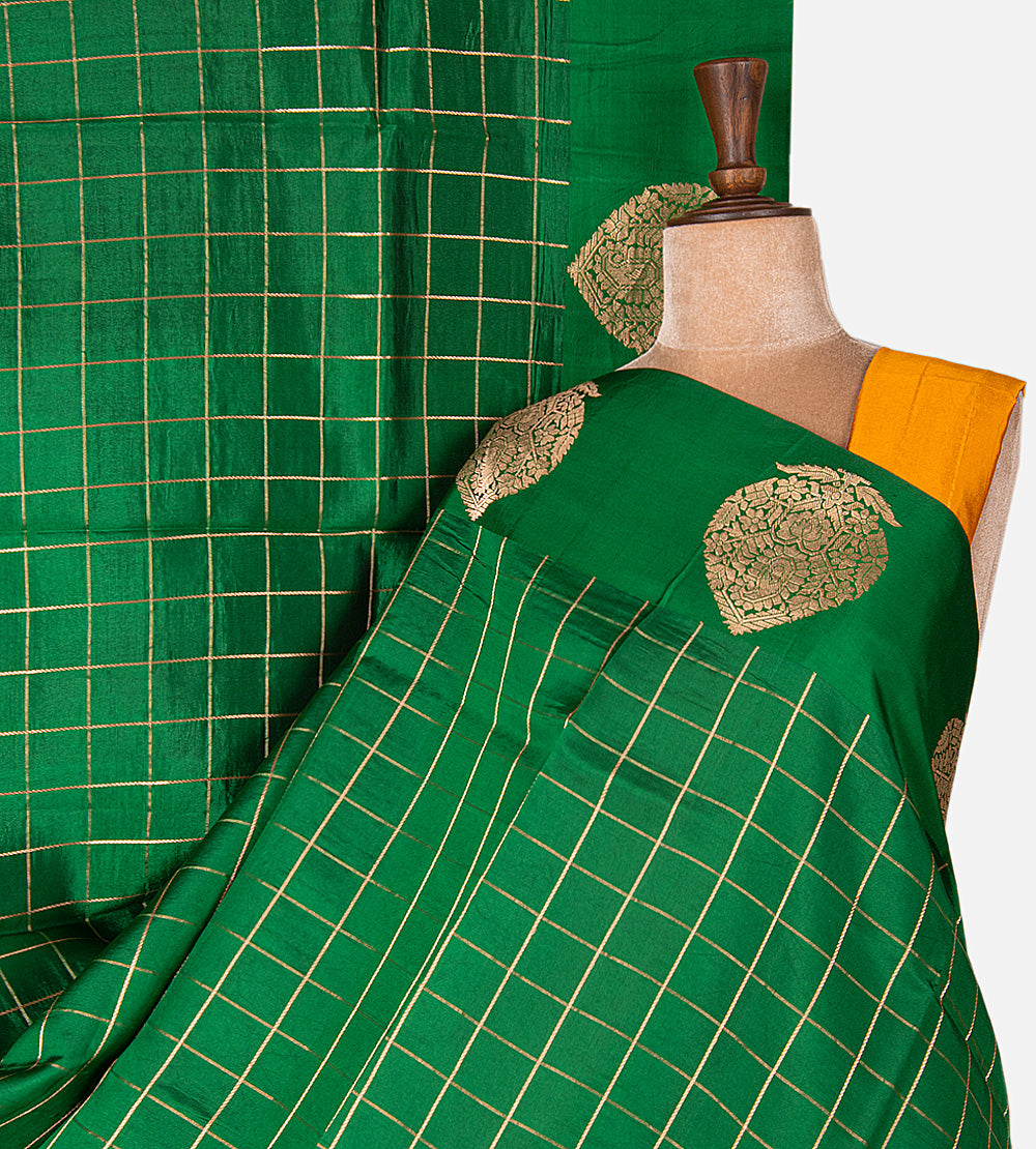Green Banarasi Kattan Silk Saree