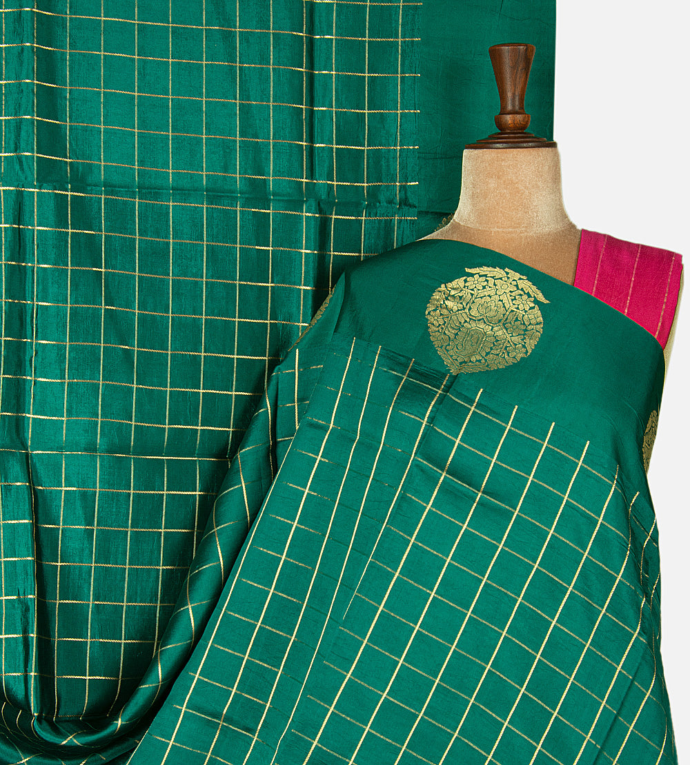 Green Banarasi Kattan Silk Saree