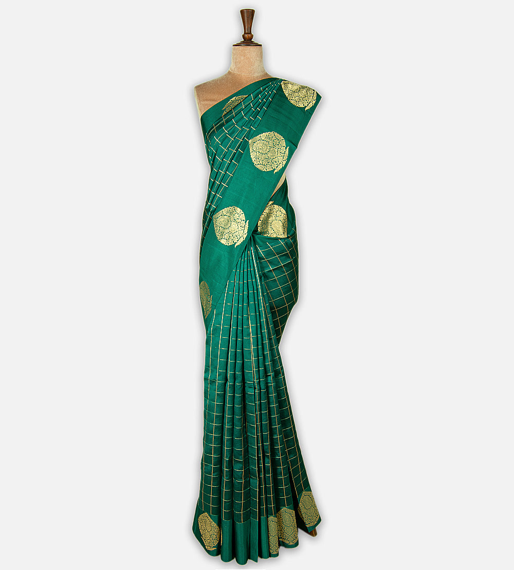 Green Banarasi Kattan Silk Saree