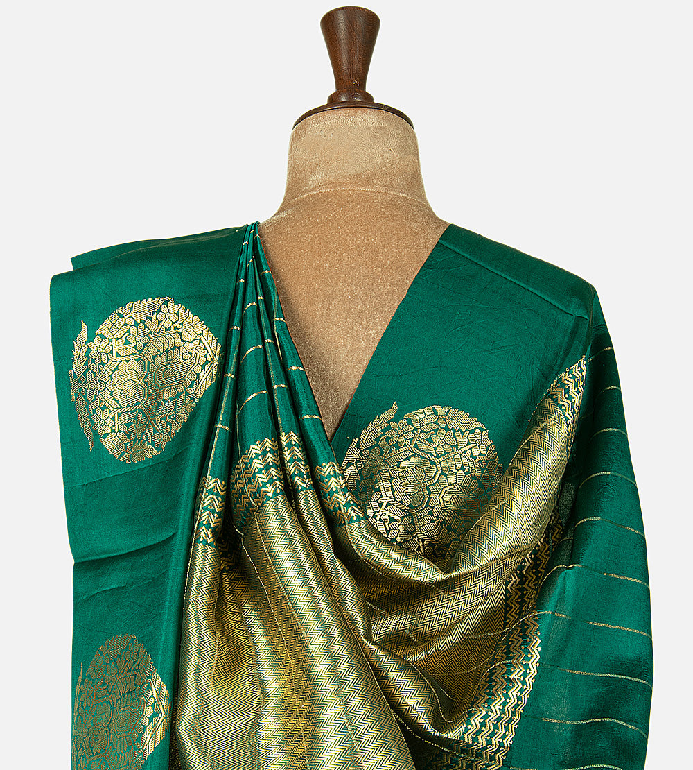 Green Banarasi Kattan Silk Saree