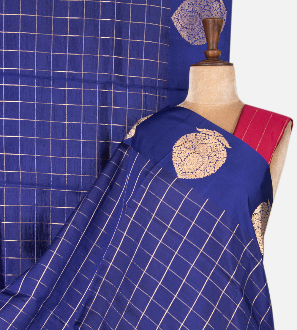 Blue Banarasi Kattan Silk Saree