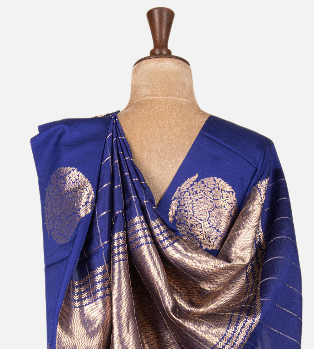 Blue Banarasi Kattan Silk Saree