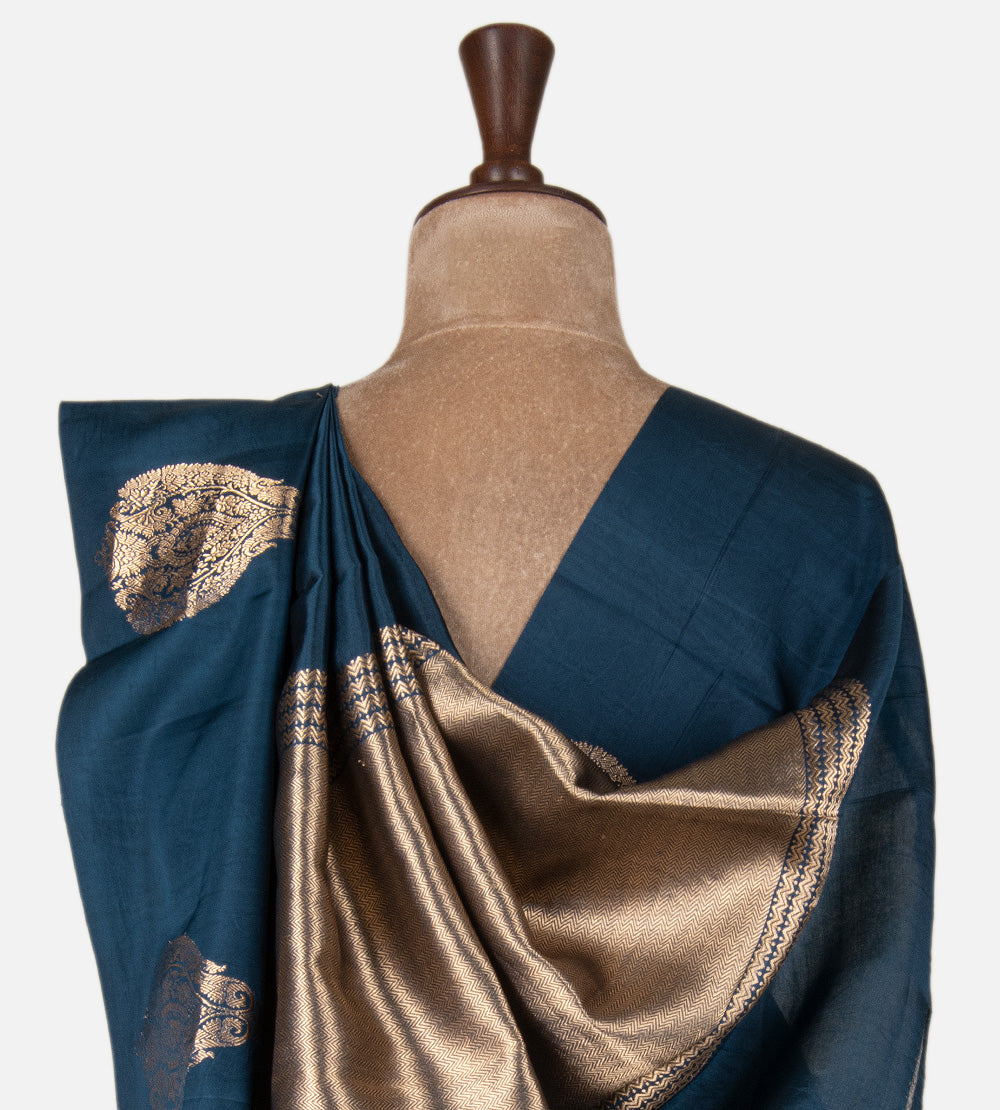 Blue Banarasi Kattan Silk Saree