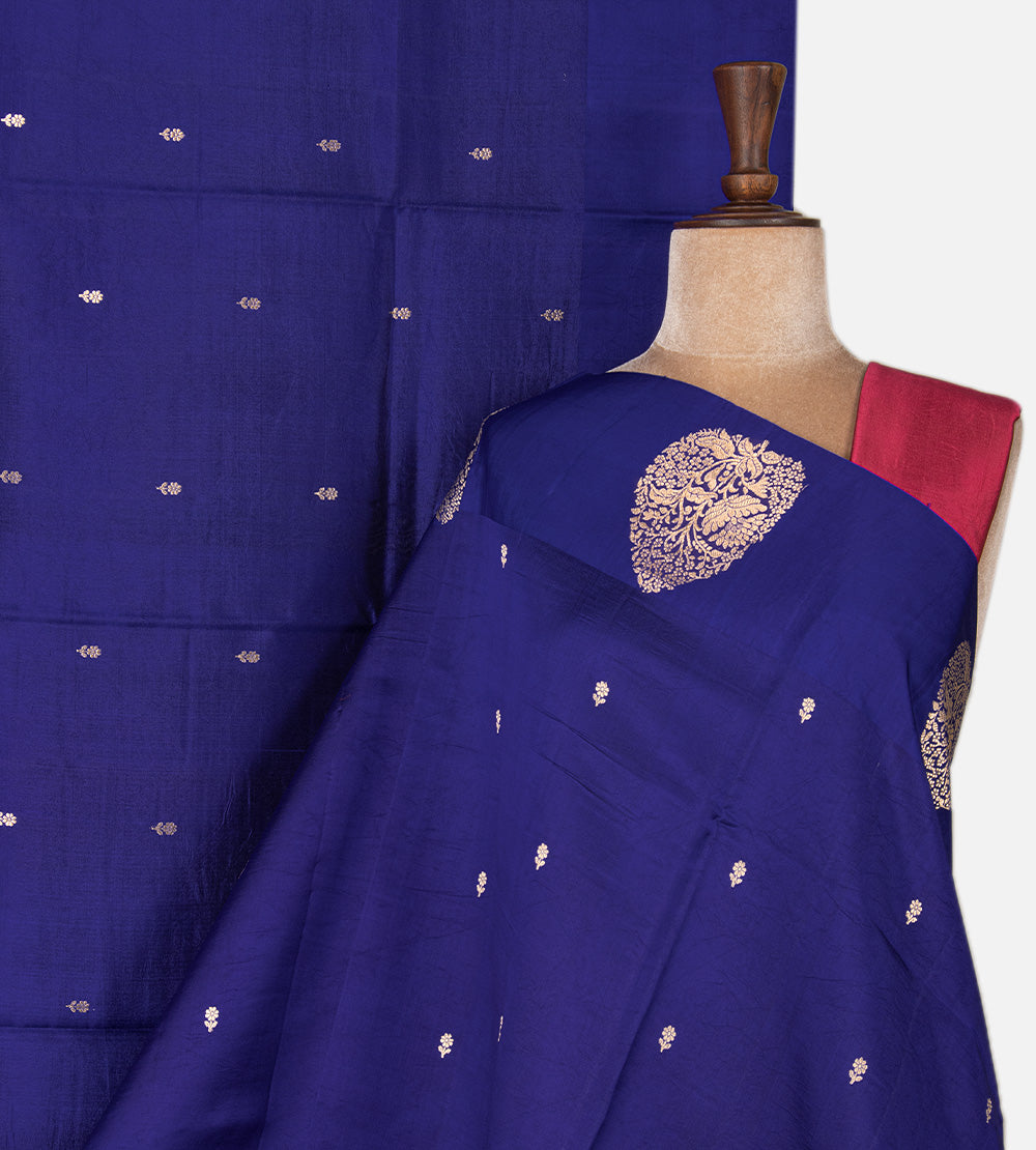 Blue Banarasi Kattan Silk Saree