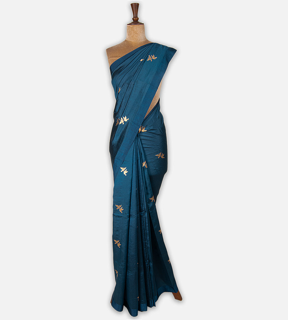 Blue Banarasi Kattan Silk Saree