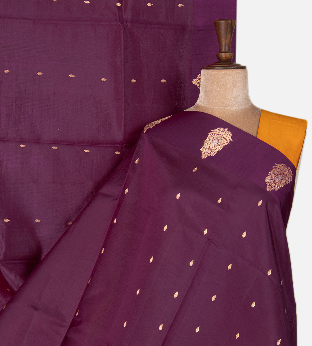 Purple Banarasi Kattan Silk Saree