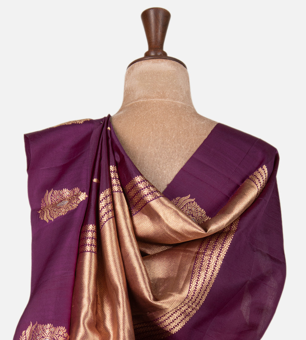 Purple Banarasi Kattan Silk Saree