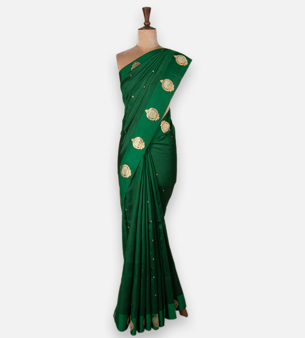 Green Banarasi Kattan Silk Saree