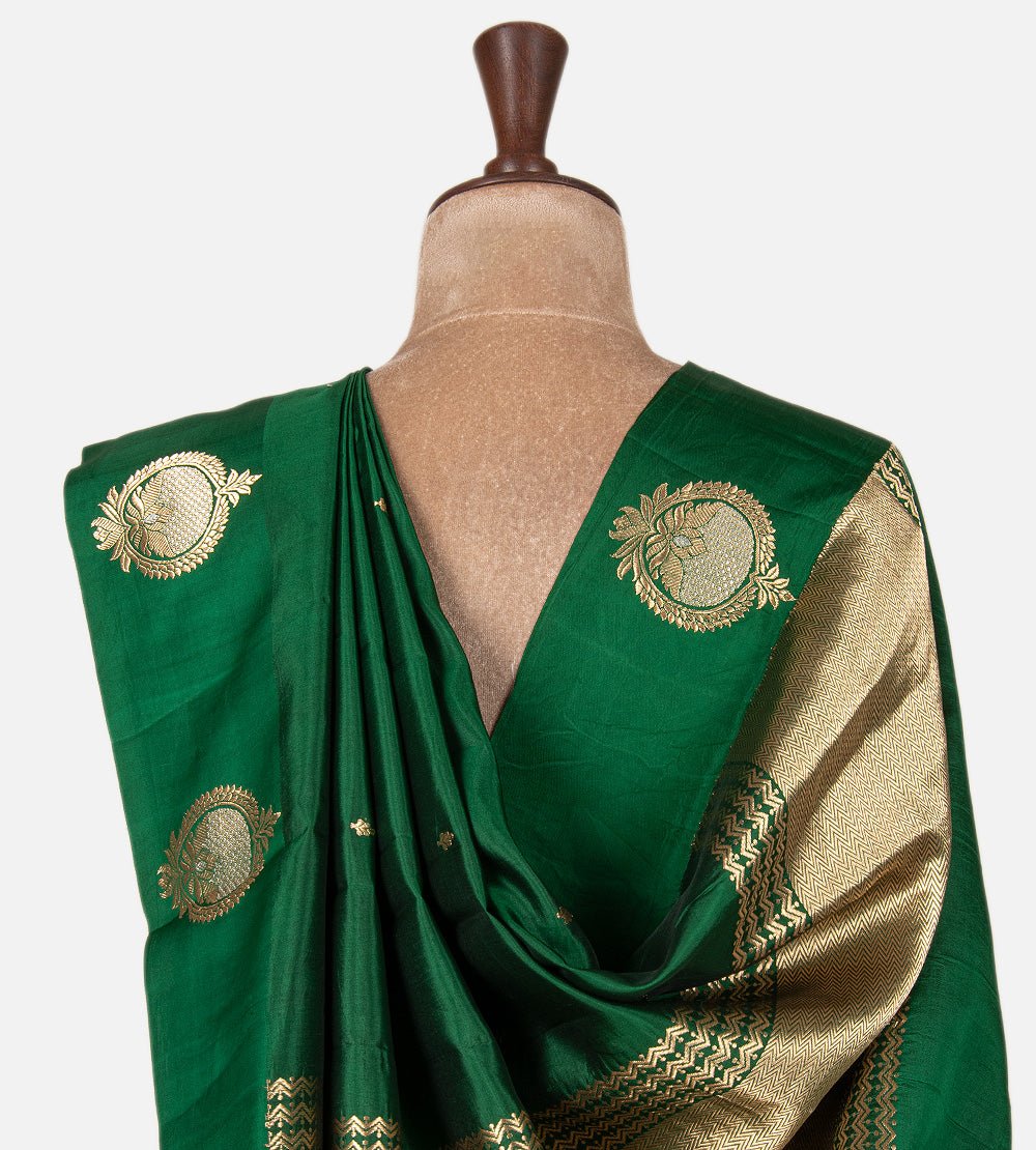 Green Banarasi Kattan Silk Saree