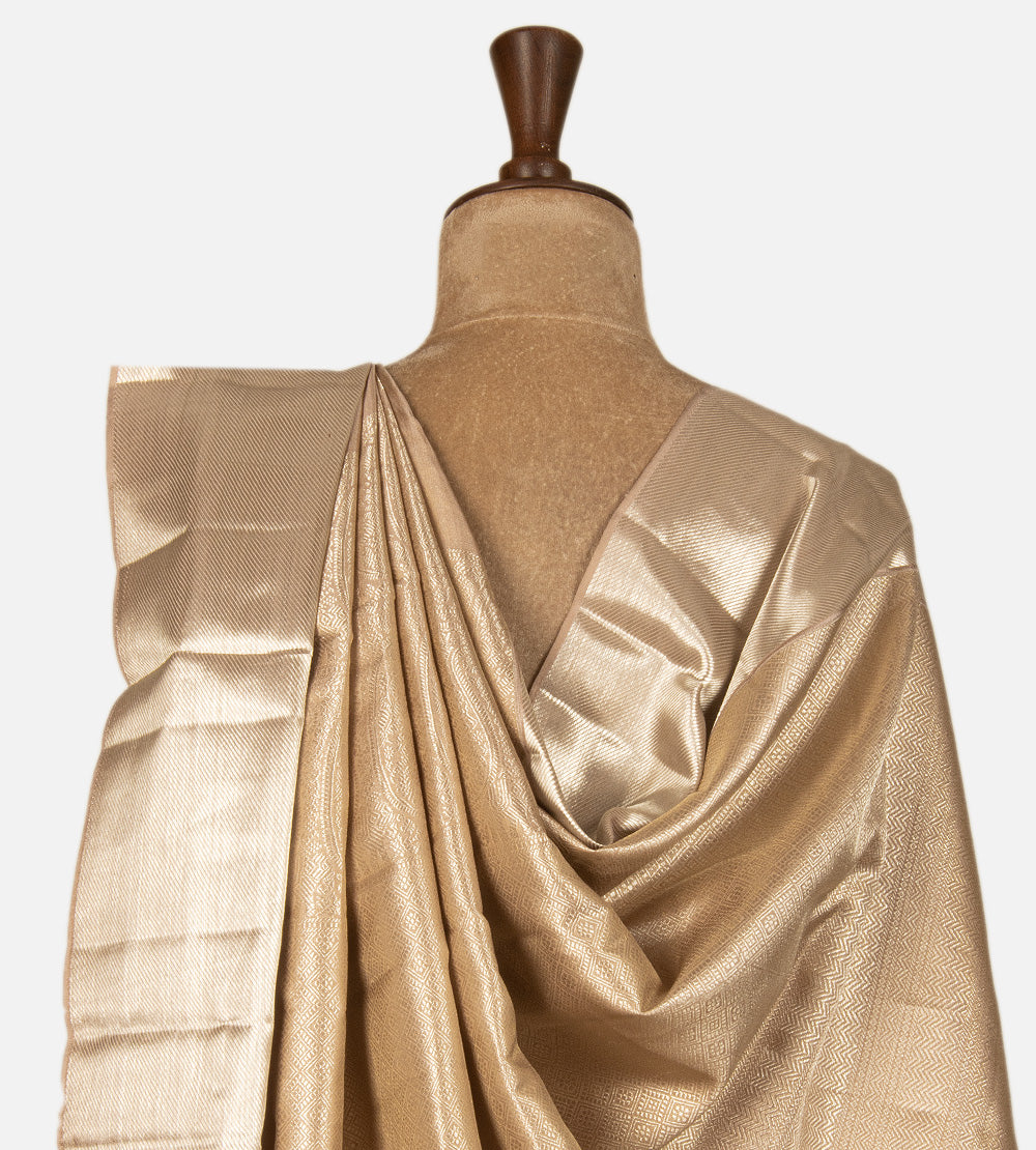 Beige Kanchipuram Silk Saree