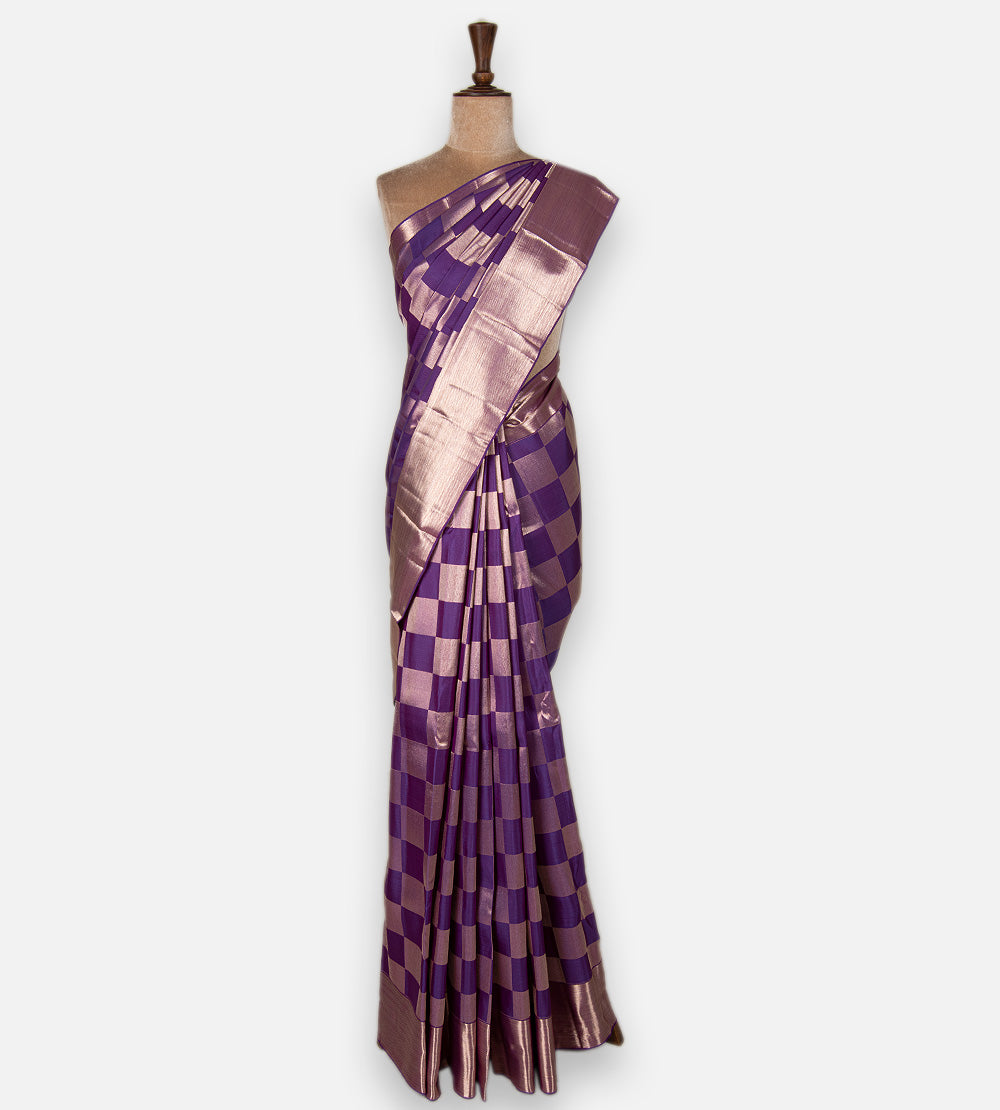 Purple Kanchipuram Silk Saree