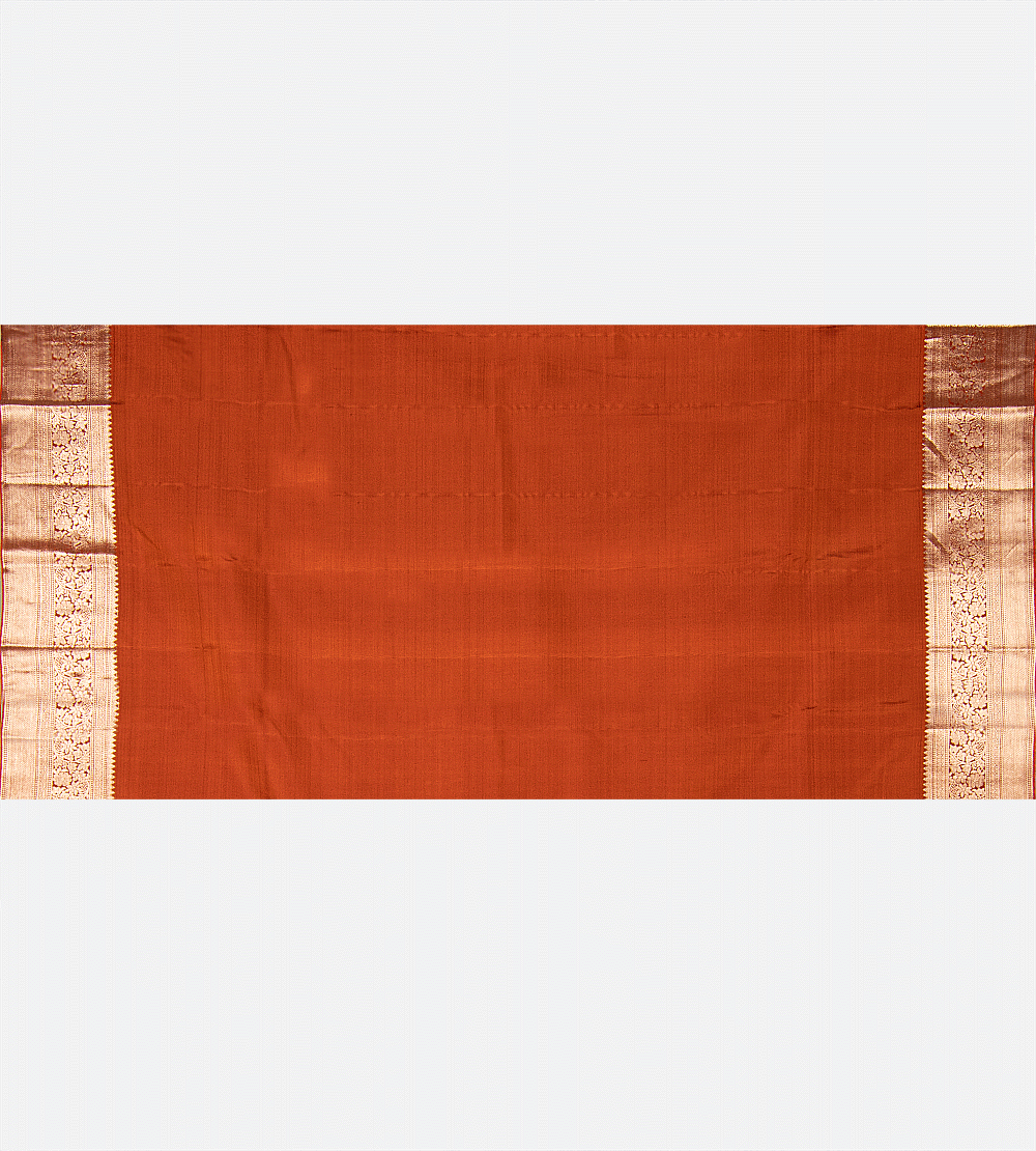 Rust Red Kanchipuram Silk Saree
