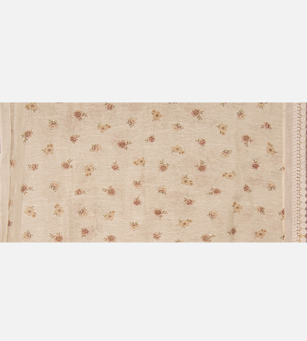 Off-White Linen Saree