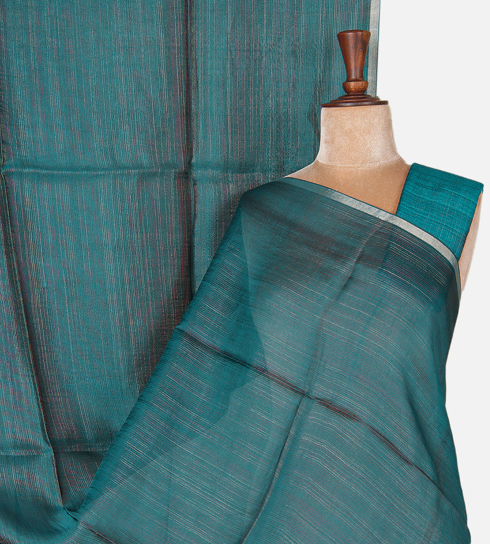 Blue Bailou Tussar Saree