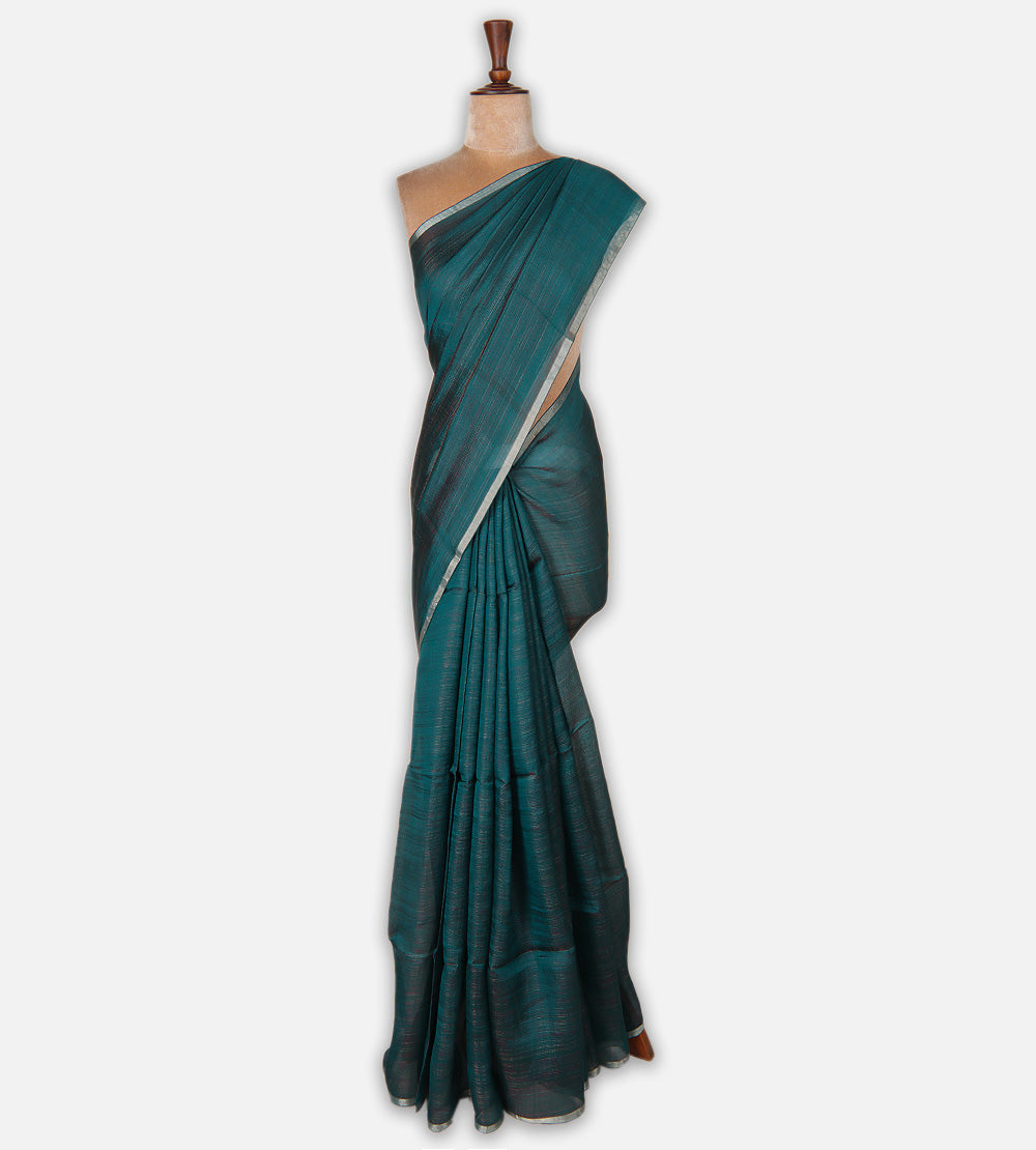 Blue Bailou Tussar Saree