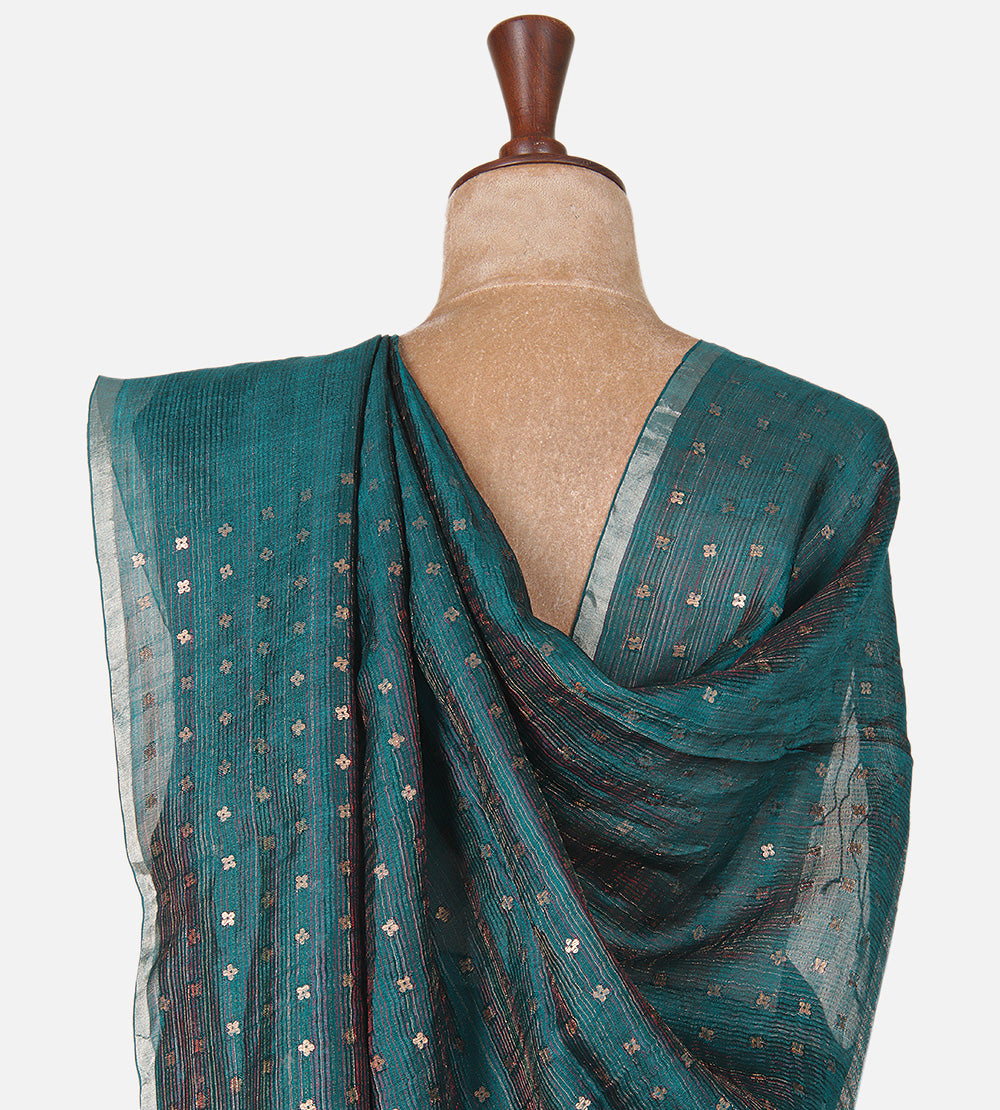 Blue Bailou Tussar Saree
