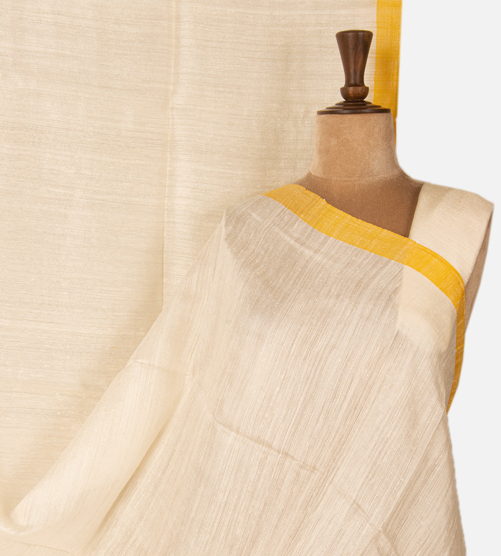 Creme Bailou Tussar Saree