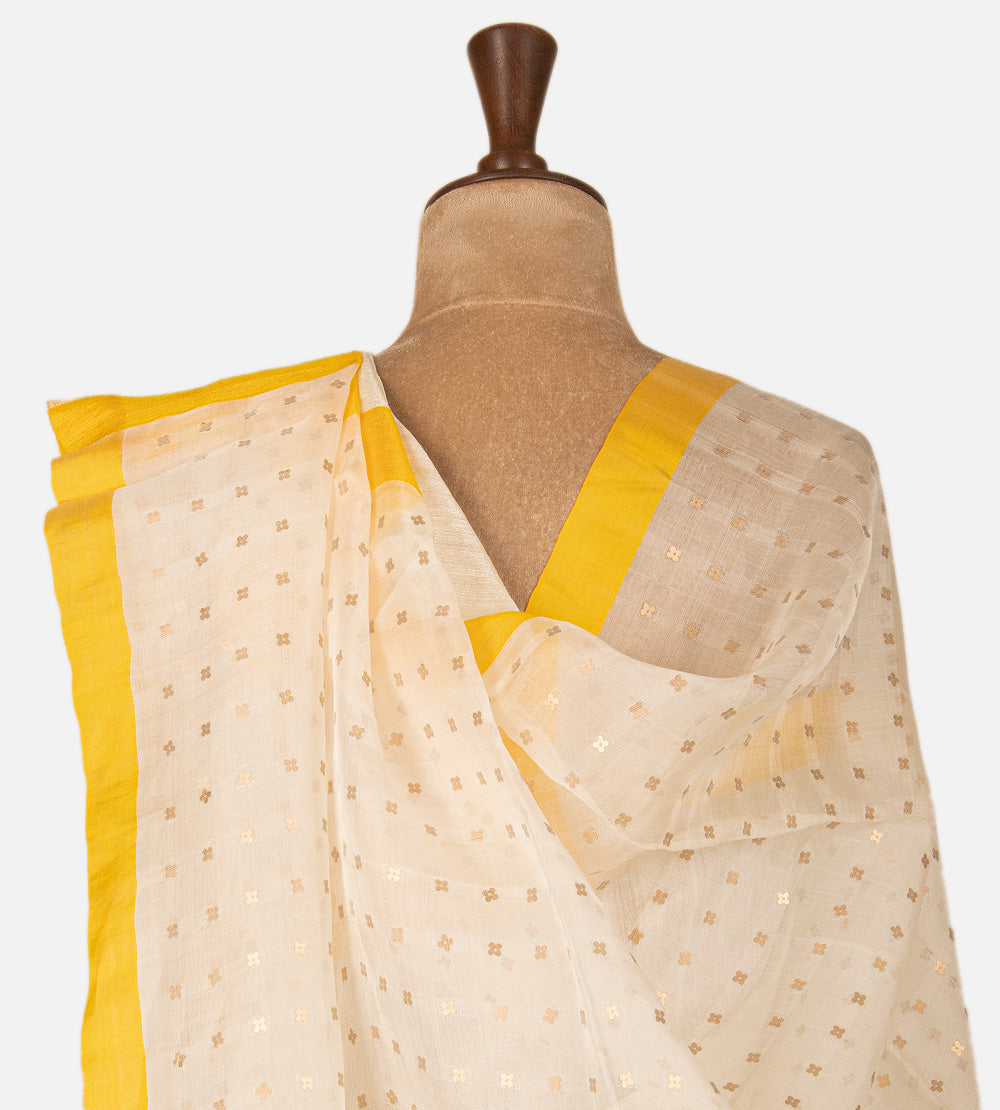 Creme Bailou Tussar Saree