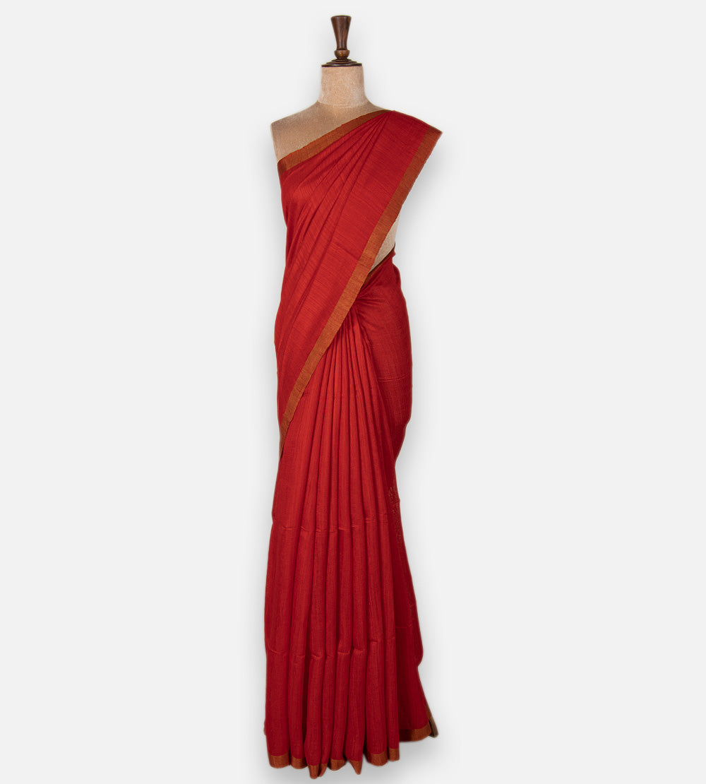Red Bailou Tussar Saree