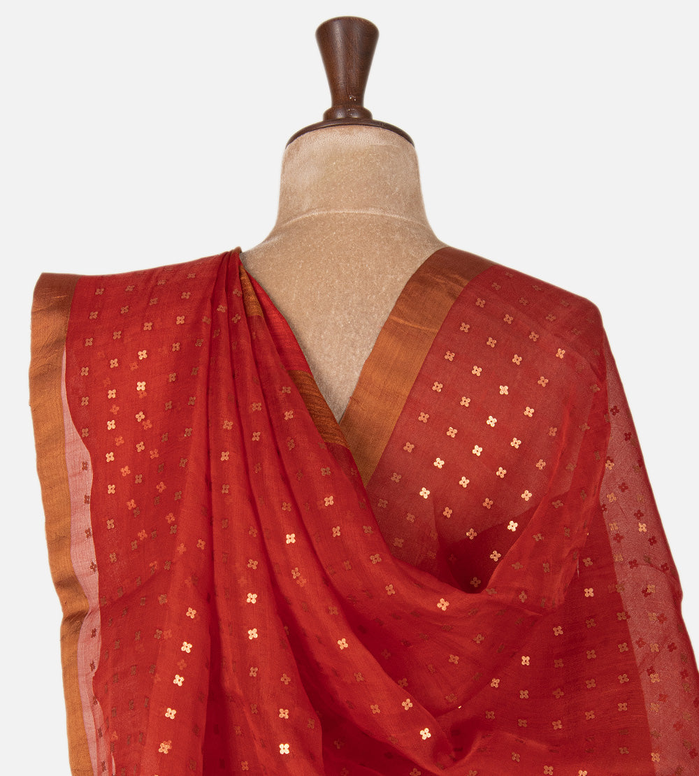 Red Bailou Tussar Saree