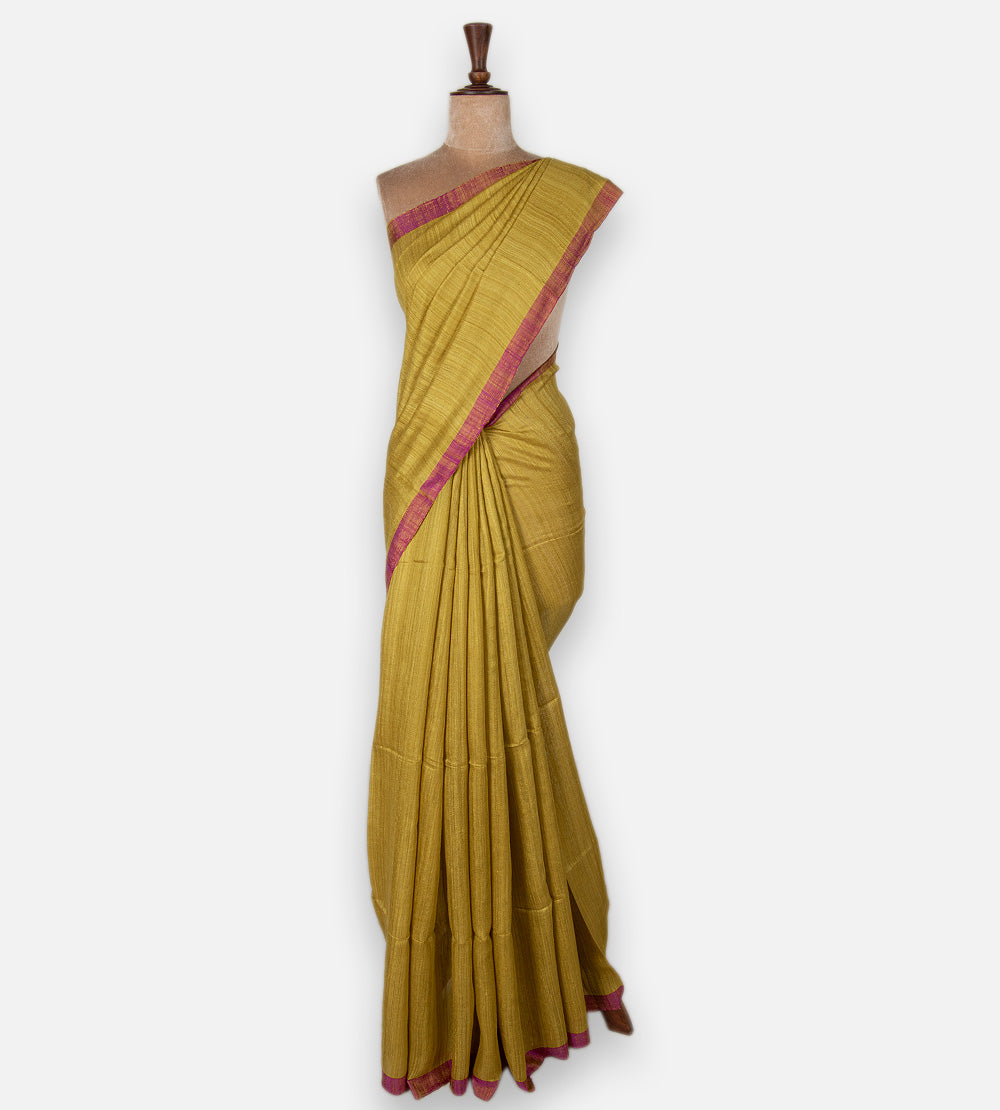 Gold Colour Bailou Tussar Saree