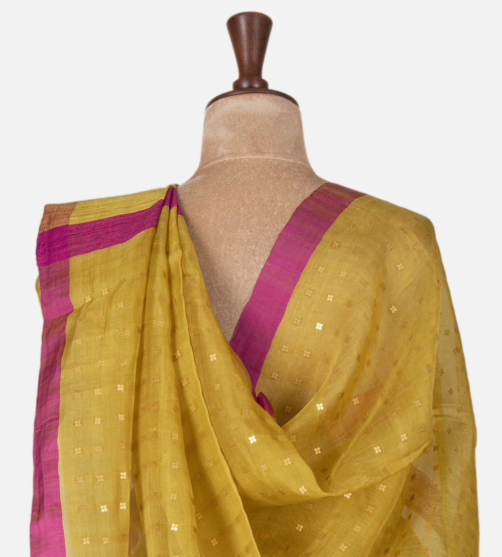 Gold Colour Bailou Tussar Saree