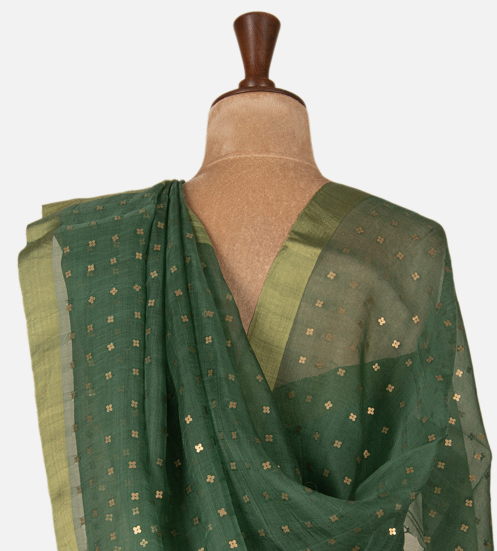 Green Bailou Tussar Saree