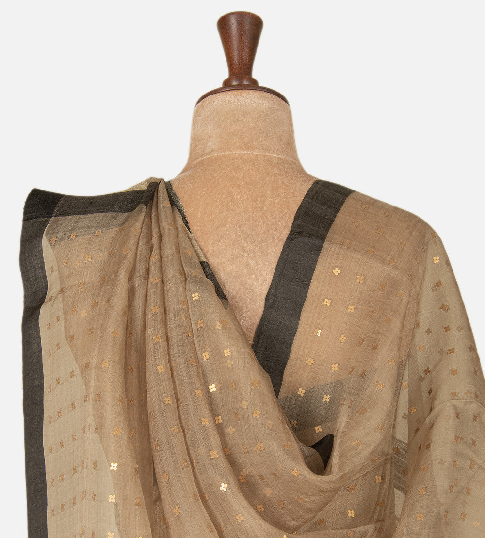 Grey Bailou Tussar Saree