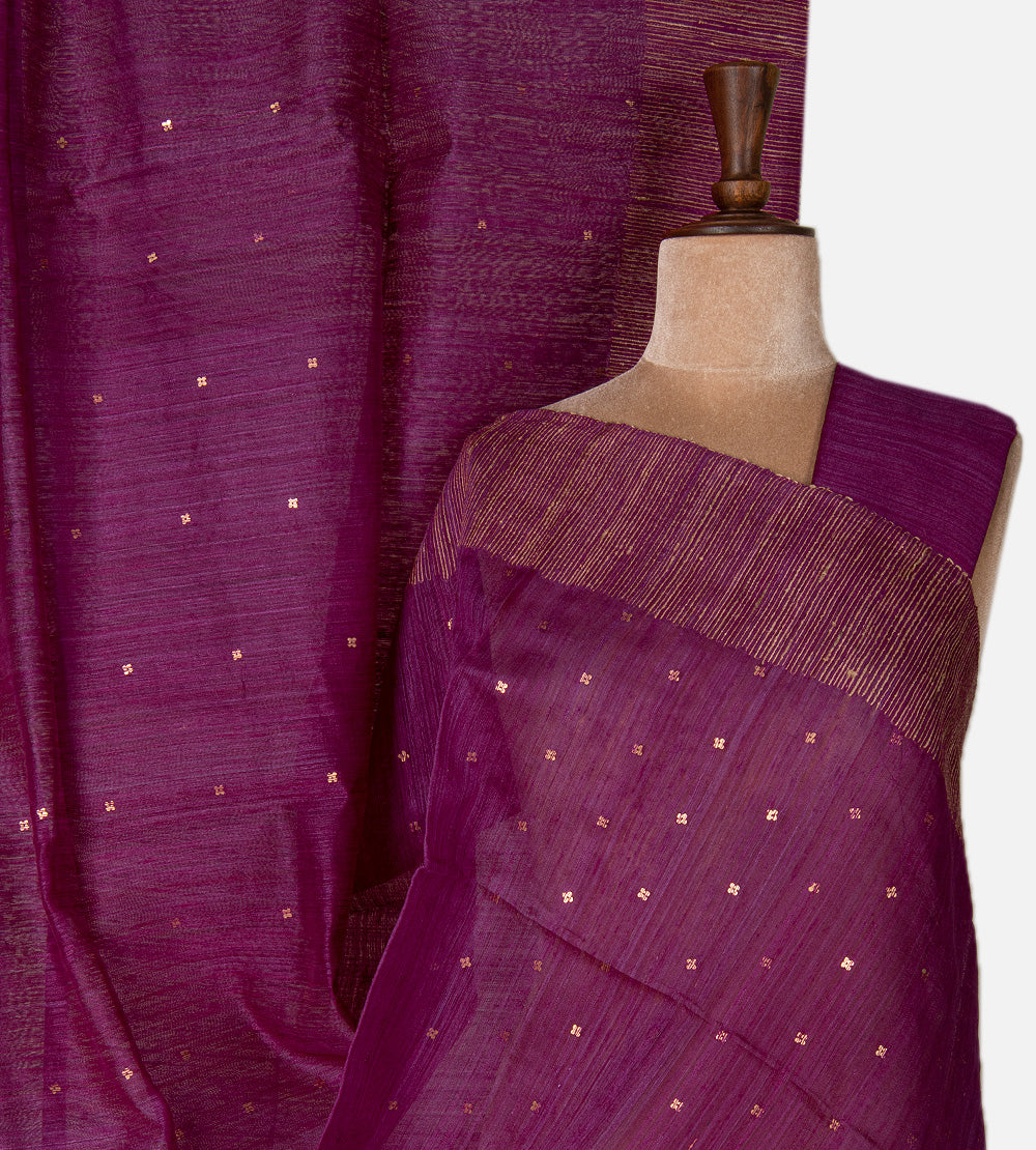 Pink Tussar Organza Saree