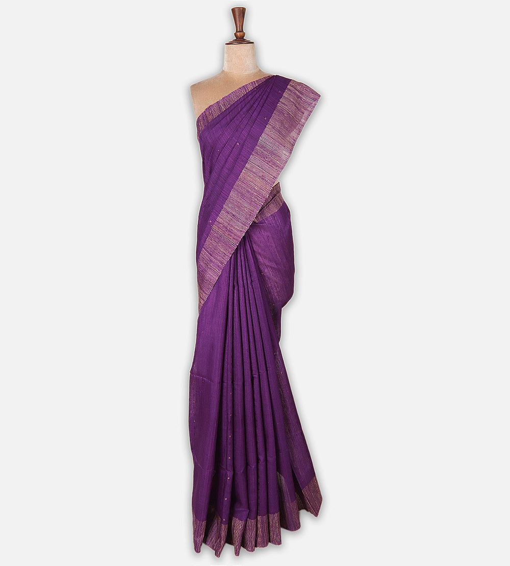 Purple Bailou Tussar Saree