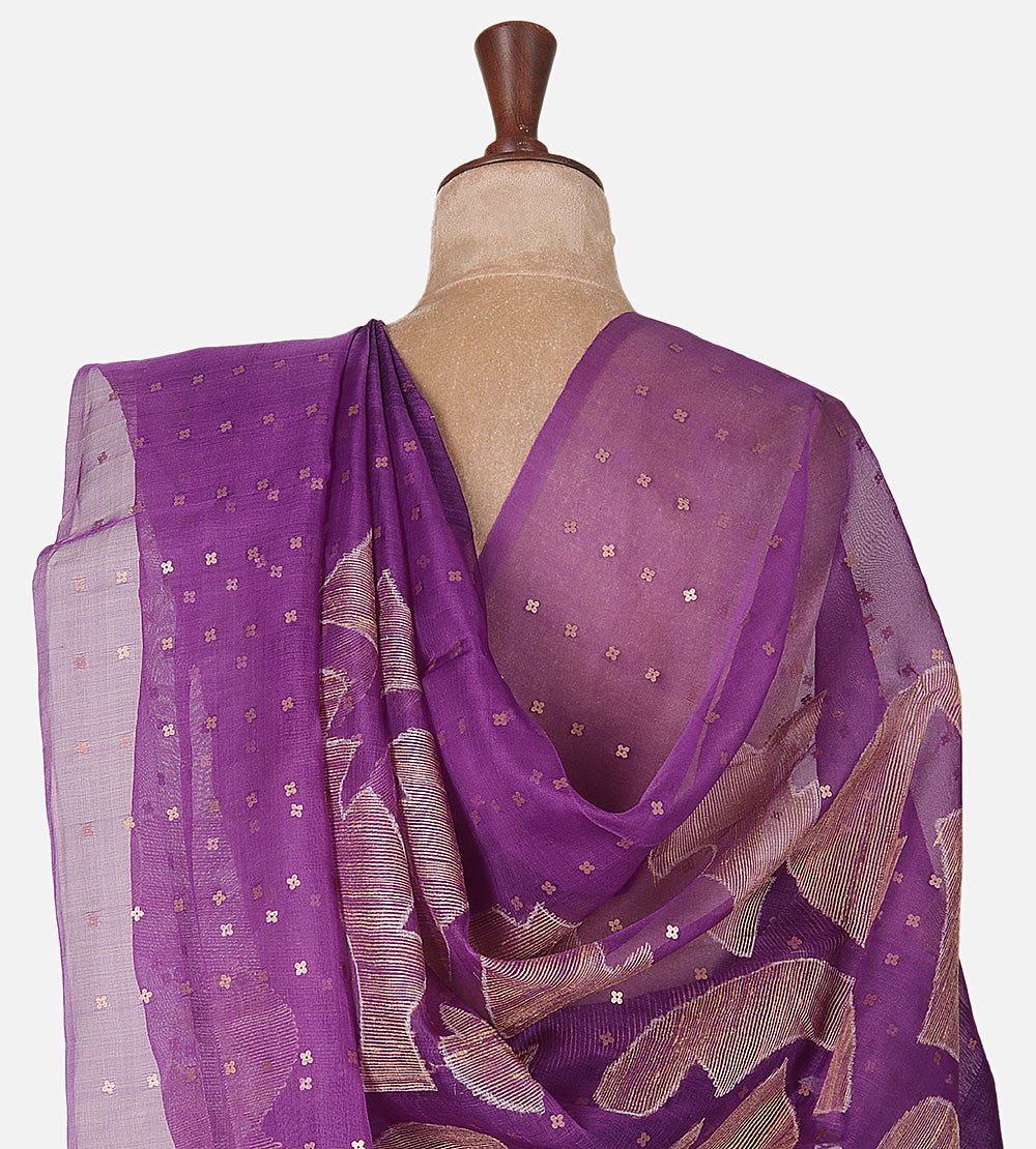 Purple Bailou Tussar Saree