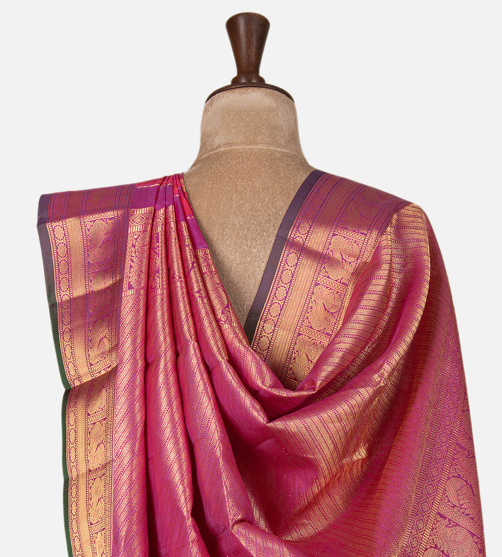 Orangish Pink Soft Silk Saree