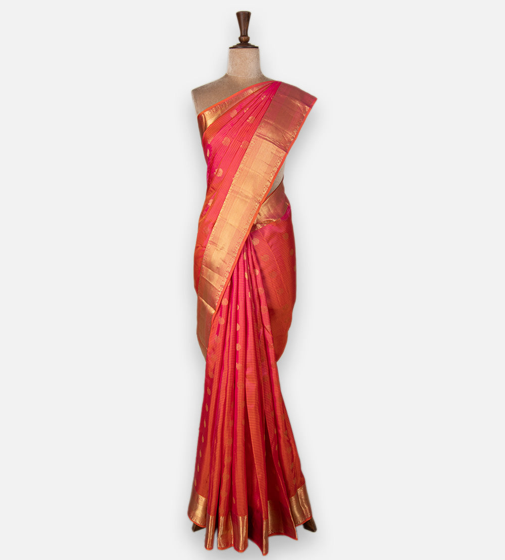 Pink and Orange Soft Silk