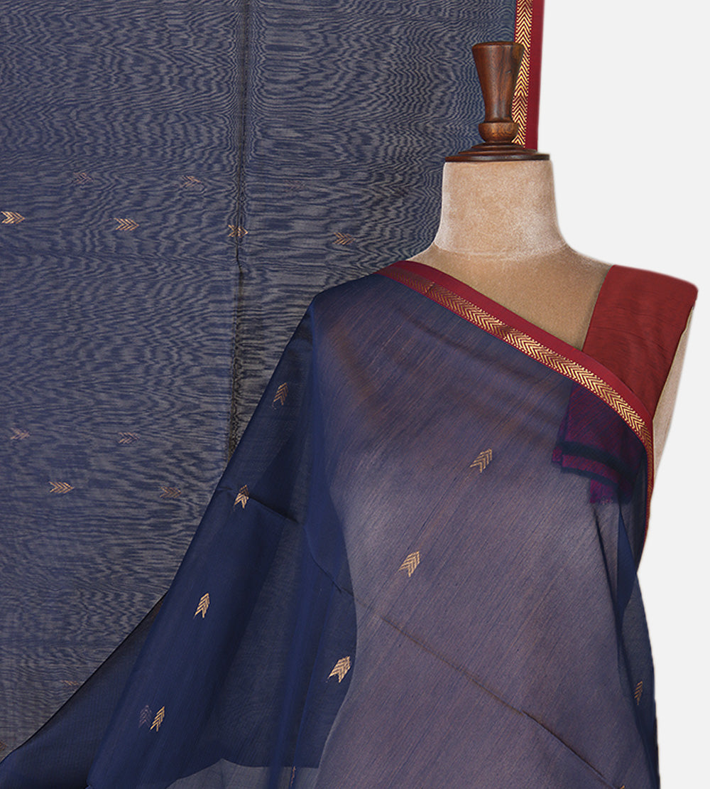 Blue Maheshwari Cotton Saree