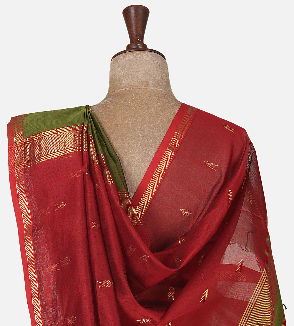 Green Maheshwari Cotton Saree
