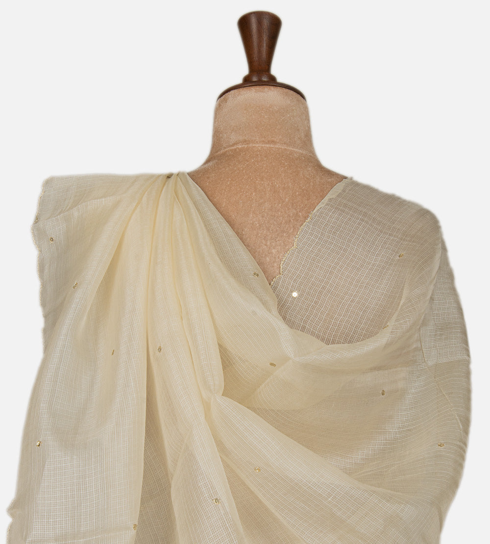 Off-White Kota Silk Saree