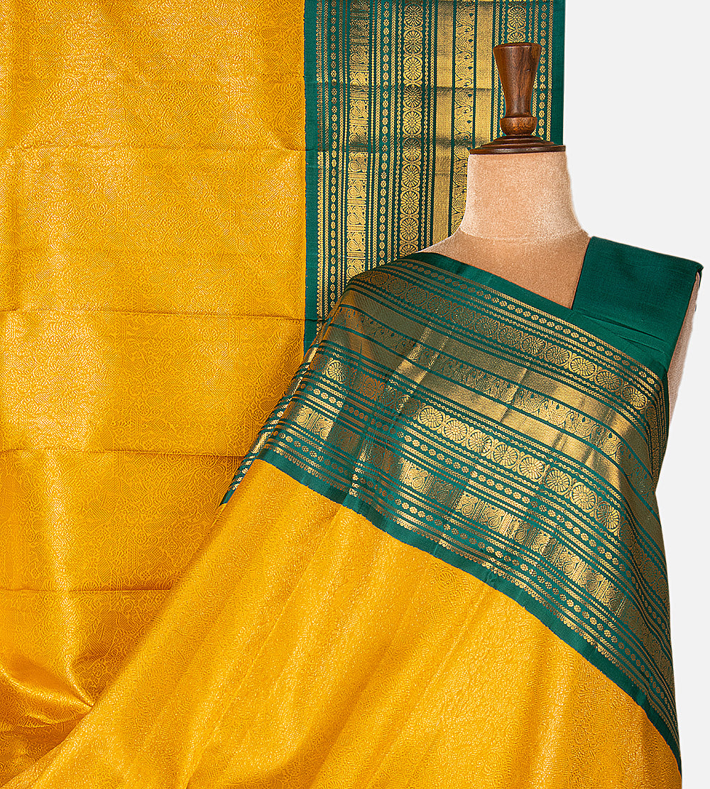 Yellow Kanchipuram Silk Saree