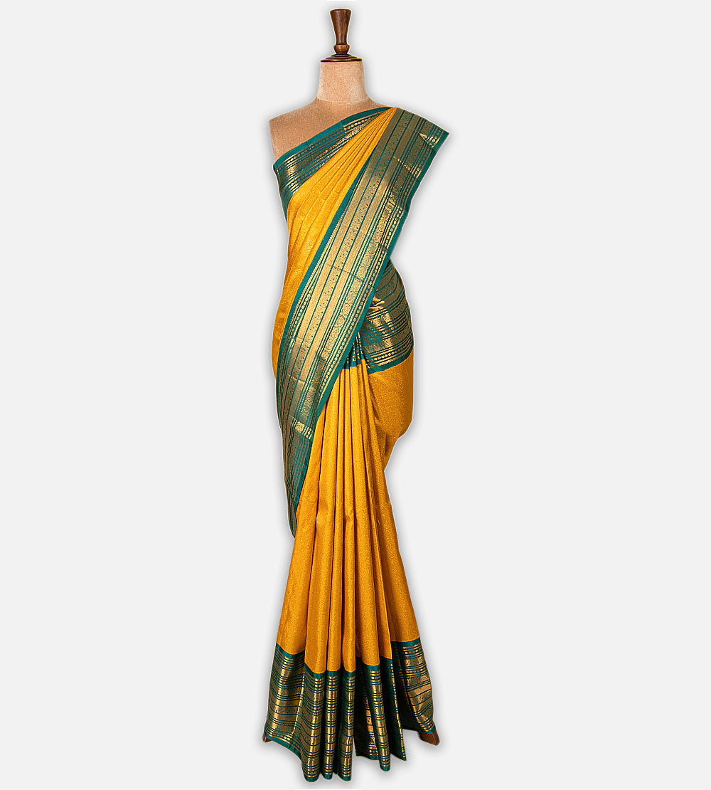 Yellow Kanchipuram Silk Saree