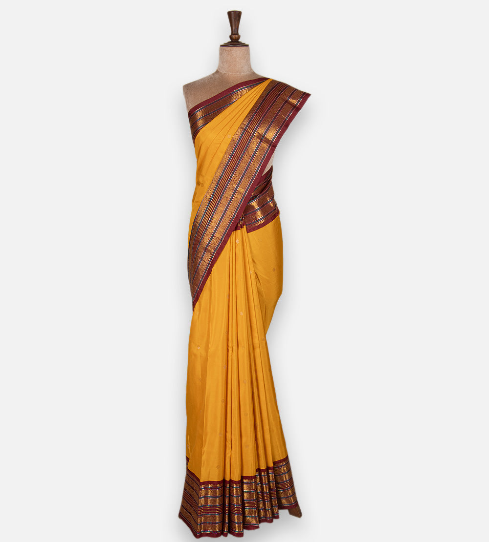 Yellow Kanchipuram Silk Saree