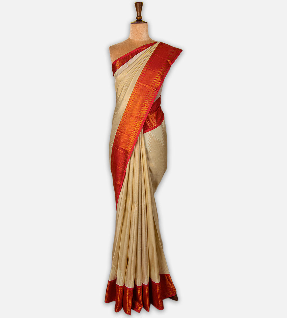 Light Yellow Kanchipuram Silk Saree