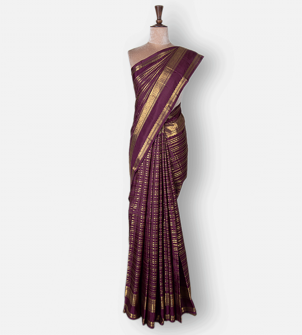 Dark Pink Kanchipuram Silk Saree