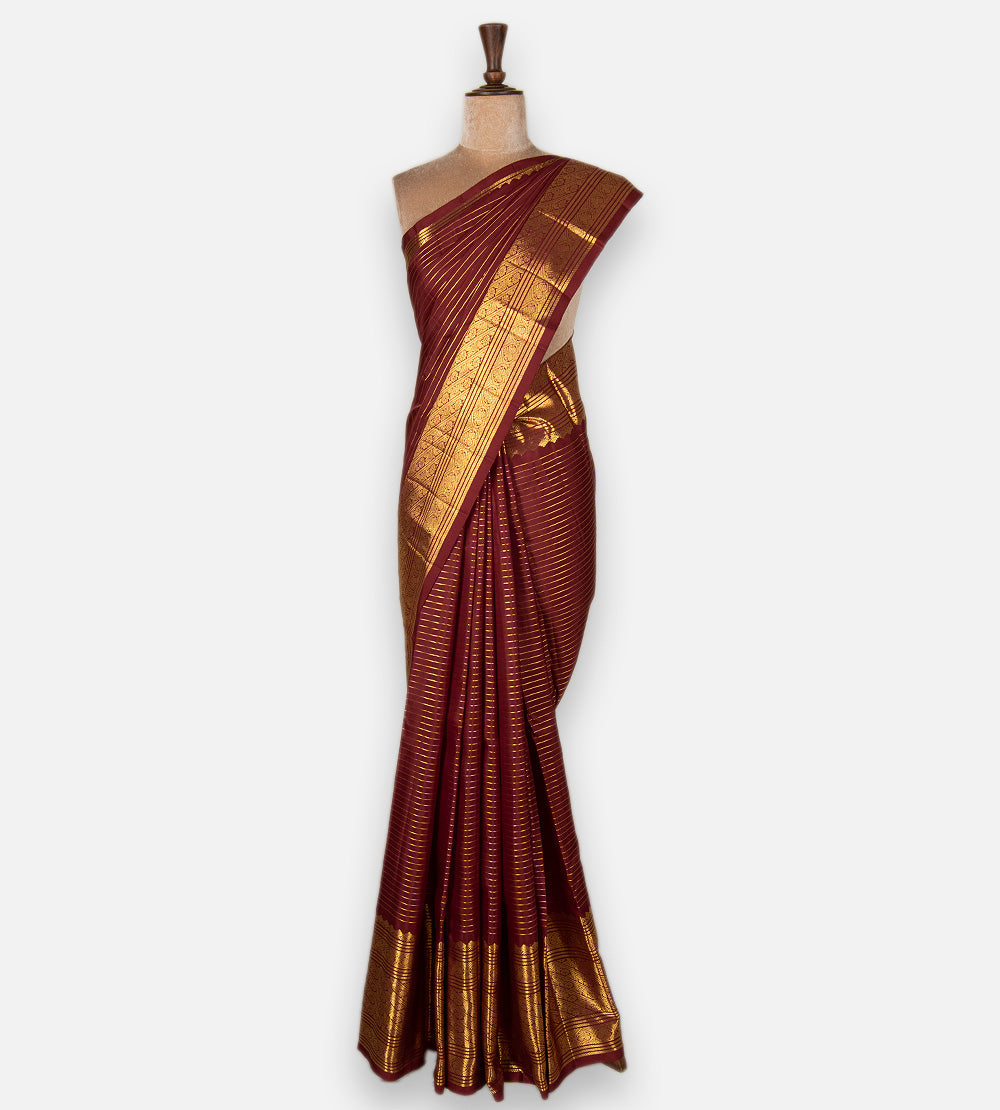 Maroon Kanchipuram Silk Saree
