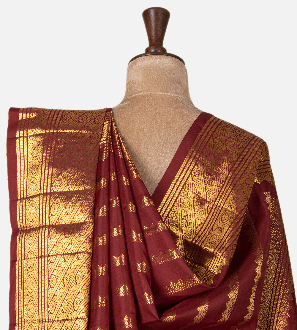 Maroon Kanchipuram Silk Saree