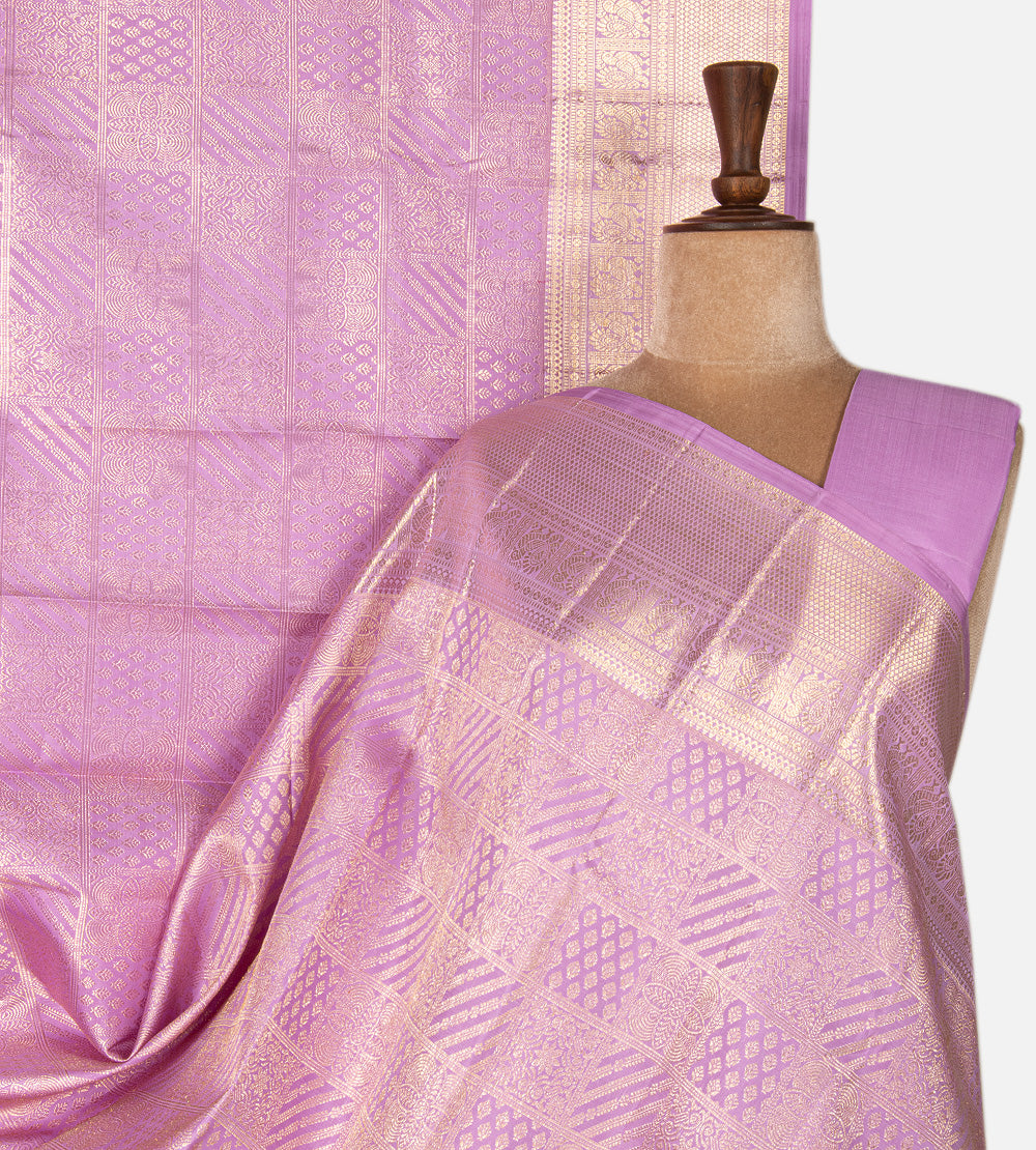Lavender Kanchipuram Silk Saree