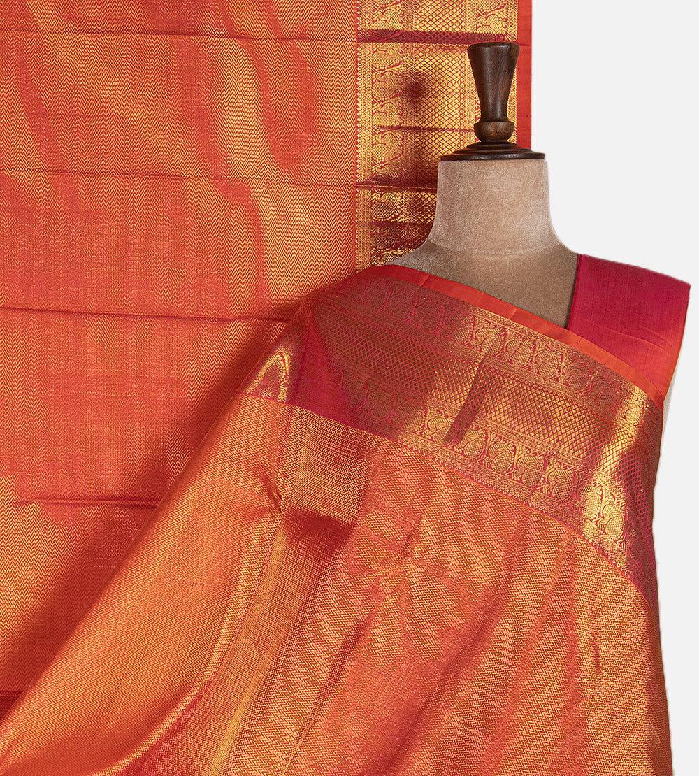 Orange Kanchipuram Silk Saree